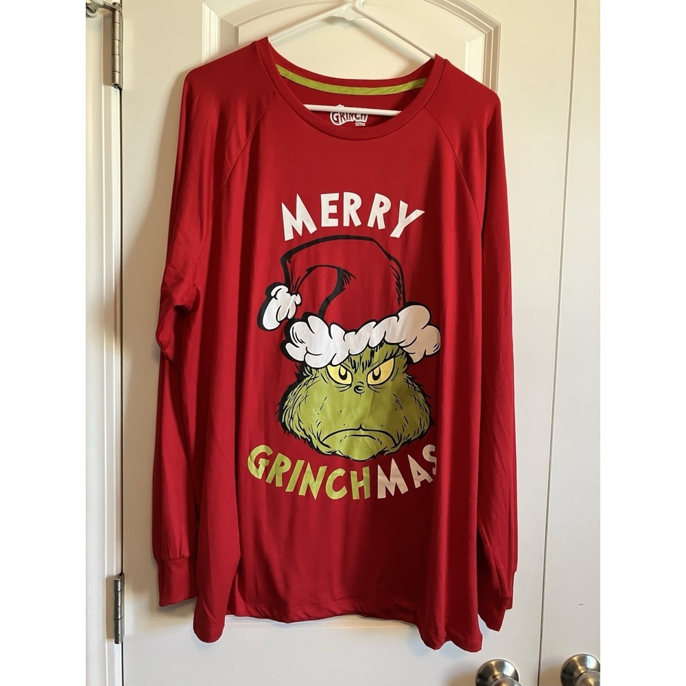 The Grinch Pajama Top Women's XL Dr Seuss Merry Grinchmas Sleep Holiday C911